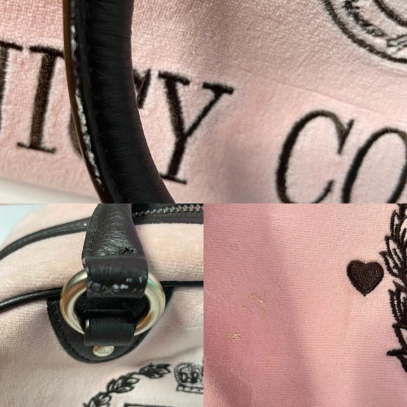 Rare Vintage Juicy Couture Pink Velvet Handbag Y2K - Picture 9 of 11